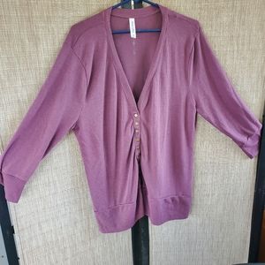 3x plum snap up cardigan